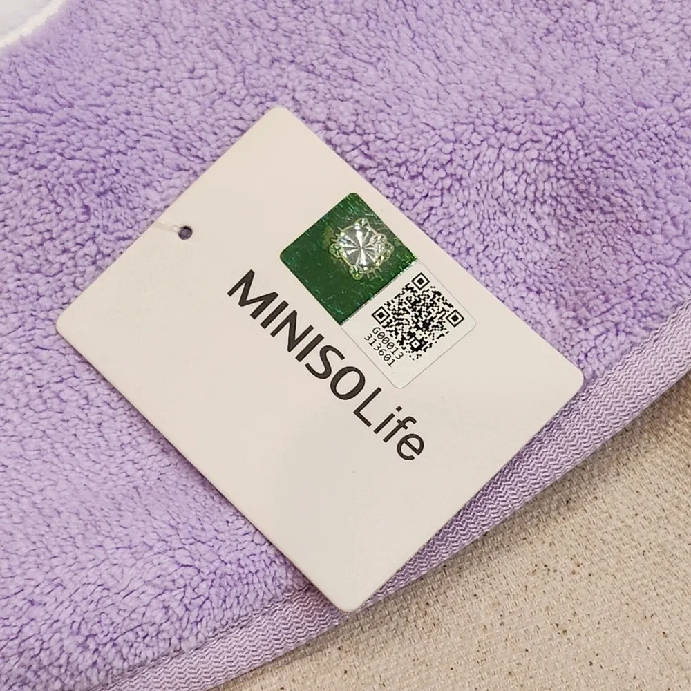 New MINISO x Sanrio Kuromi Round Plush Hand Towel Washcloth Purple Halloween